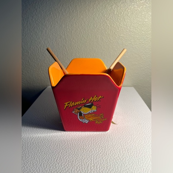 Other - Flamin' Hot Ceramic Noodle Bowl with Chopsticks